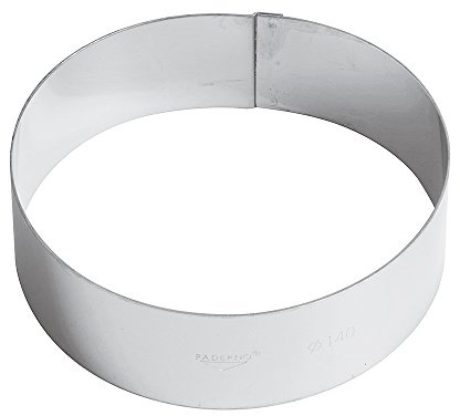 Paderno Anello Pasticceria per Mousse, con Bordo Alto, Adatto al Congelamento e al Forno, Lavabile in Lavastoviglie, in Acciaio Inox, Diametro 14 cm
