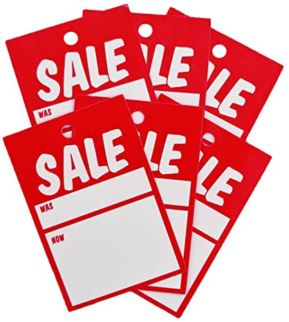 Swift Sale Card Clothing Promotional Tags Tagging Gun Labels 75 mm x 50 mm (Pack of 100)