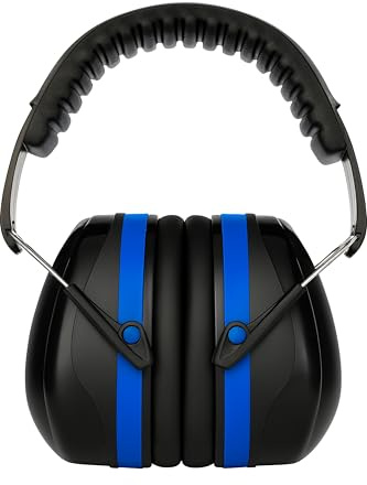 G & F Products 34dB Highest NRR Safety Ear Muffs - Professional Ear Defenders for Shooting, Adjustable Headband Ear Protection/Shooting Hearing Protector Earmuffs Fits Adults to Kids (Blue)