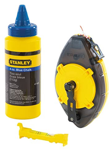 Stanley Schlagschnur-Set Powerwinder (mit blauer Kreide, 30 m Schnurlänge, als Senklot verwendbar) 0-47-465