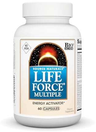 Source Naturals Life Force Multiple Iron Free Daily Multivitamin High Potency Essential Vitamins, Minerals, Antioxidants & Nutrients - Energy & Immune Boost* - 60 Capsules
