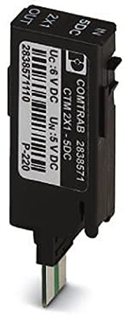 PHOENIX CONTACT CTM 2X1-5DC Überspannungsschutzstecker mit HF-Schutzschaltung für 2-Leiter Einseitig Geerdeter Signalkreise, 5V DC Nennspannung, Schwarz, 10 Stück