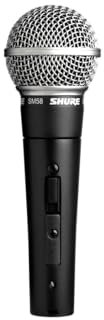 Shure SM58S Cardioid Dynamic Vocal Microphone with On/Off Switch, Pneumatic Shock Mount, Spherical Mesh Grille with Built-in Pop Filter, A25D Mic Clip, Storage Bag, 3-pin XLR Connector