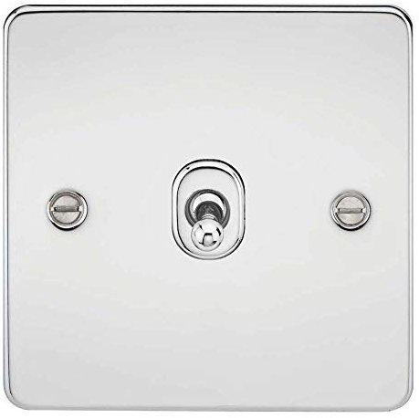 Knightsbridge FP1TOGPC FPAV1TOGPC Flat Plate 10A 1G 2 Way Toggle Switch-Polished Chrome