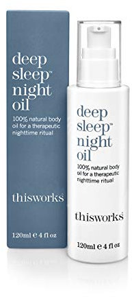 This Works Deep Sleep Night Oil, a Non-Greasy Body Oil Infused with the Signature Superblend of 6 Essential Oils Including Lavender, Camomile & Vetivert, 120ml