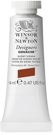 Winsor & Newton Designer's Gouache, 14 ml (0.47oz) tube, Burnt Sienna