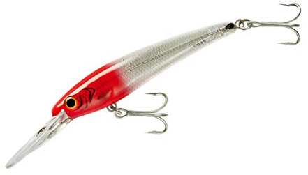 BOMBER Lures BSWCD25XSI04 Angelköder, zertifizierte Tiefe, Salzwasserqualität, Angelausrüstung und Zubehör, 15,2 cm, silberfarbener roter Kopf