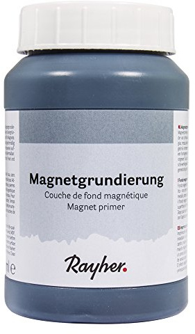 Rayher magnetisk primer, självhäftande yta för magneter, akrylprimer, magnetisk färg, grå, flaska 250 ml, 3881100