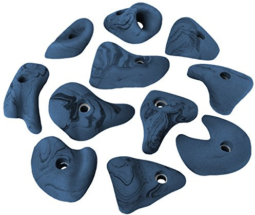ALPIDEX 11 Prises d'escalade | Taille L | Anse | Différentes Formes, Couleurs | Pierres Poignées Escalade - Couleur:Bleu-moucheté