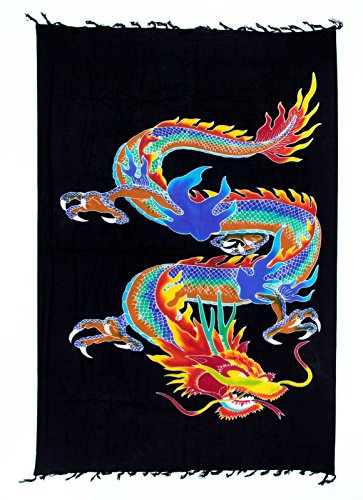 Ciffre Sarong Pareo Jupe enveloppante Serviette de Plage Serviette enveloppante + Boucle Dragon