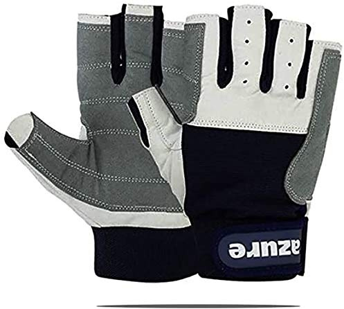 Azure Premium Quality Strong AMARA Navy Blue Sailing Enforced Palm Breathable Best Gloves Skiing Riding Running Hiking Fishing Sailing Indoor-Outdoor C/F XSmall-Xlarge (XL)