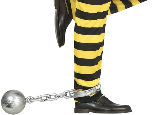 FIESTAS GUIRCA | Boulet de Prisonnier Marron (Taille Unique) - Accessoire de Déguisement pour Halloween et Fêtes de Voleurs - Idéal pour Tous Les Utilisateurs - Marron