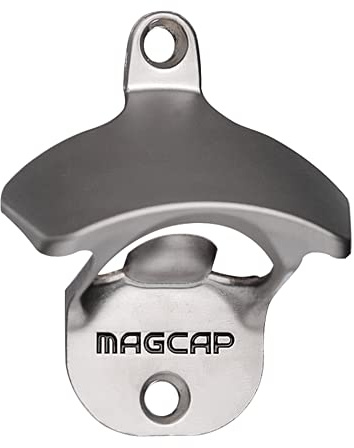 MAGCAP Outdoor Bottle Opener Wall Mounted - Style Magnetic Beer Bottle Opener that Catches Caps - Easy to Install and Incredibly Convenient