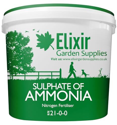 Elixir Gardens Ammonium Sulphate Fertiliser Grade 21-0-0 | Various qty available from 500g to 25kg | 1kg Supplied In a Tub | Treats 50sqm