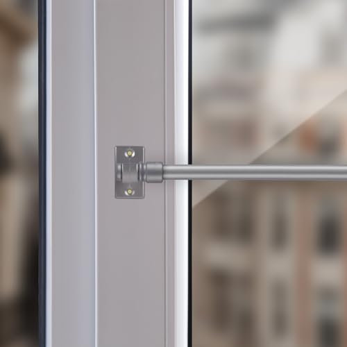 Cafehausstange (Silber / 75-125cm), Gardinenstange 50 bis 225 cm Länge ausziehbar, in vielen Farben, für Bistrogardinen, leichte Vorhänge, Gardinen