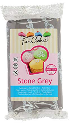 FunCakes Pasta di Zucchero Grigia, 1 Pezzi x 250 Grammi