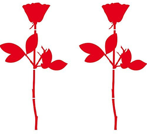 Rose 20cm Car Window Mirror Sticker Tattoo die Cut Decals Vinyl Adhesive Deco Foil Depeche Mode - 2 Piece Red