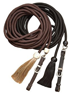 Tough 1 Royal King Braided Mecate Rope Lunge Line, Brown, 22 feet long