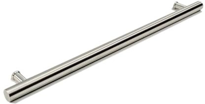 KEYTIGER 48 Inches Single-Sided Stainless Steel Door Pull Brushed Nickel Satin Finish, Modern Front Door Handle for Wooden Glass Metal Interior Exterior Doors Sliding Doors, 4' Long Round Shaped Bar