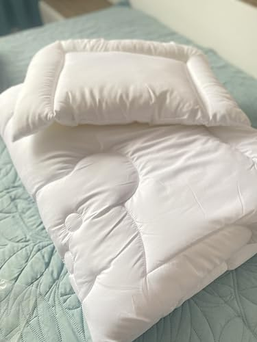Couette enfant de 100 x 140 cm + oreiller 40x60cm Parure de lit Enfant Couette Bebe | Certifié Oeko-Tex | Toutes Saisons en Microfibre | Convient pour Un lit de Parure de lit pour lit de bébé