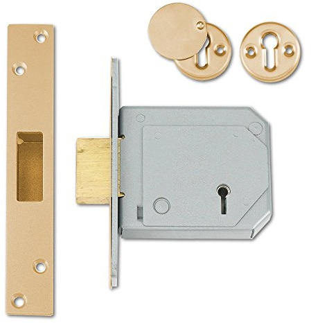 Union Locks 3G114E 5-Lever Mortice Deadlock C-Series 80mm Case - Brass