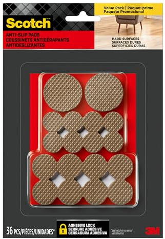 Scotch Gripping Pads Value Pack, Round, Brown, Assorted Sizes, 36 Pads/Pack (SP941-NA)
