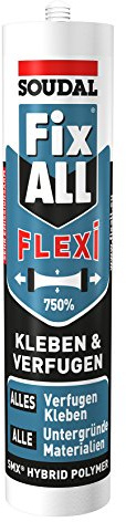 Soudal Fix ALL Flexi, für alle Anwendungen im Bereich Kleben und Verfugen, Kartusche: 290ml, Farbe: Grau