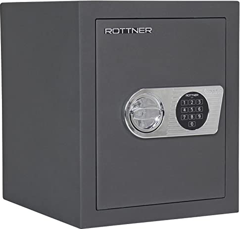 Rottner Toscana 50 EN1 Wertschutzschrank HxBxT 420x350x380 mm bohrgeschütztes Elektronikschloss Notbestromung möglich verstellbarer Fachboden bedingter Feuerschutz Befestigungsmaterial