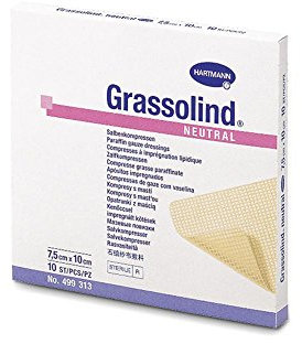 Hartmann Grassolind, tessuto di cotone, compresse per unguenti, 10 x 20 cm, 30 pezzi