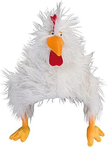 NET TOYS Huhn Mütze Hühnermütze Chicken Cap tierische Kopfbedeckung witziger Tierhut Karnevalhut Faschingshut