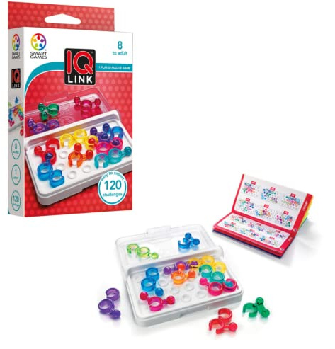 SmartGames IQ Link - Pocket Linking Travel Puzzle Brain Teaser, Ages 8+