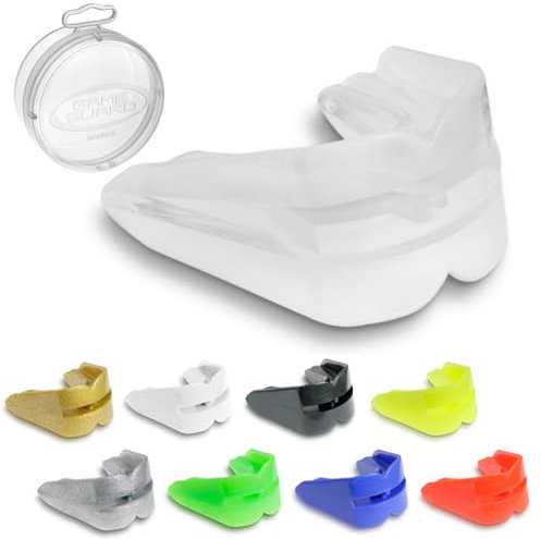 SPIELSCHUTZ – DOPPELT – BLAUER Mundschutz/Zahnfleischschutz – für obere und untere Zähne – Mundschutz, CE-geprüft, Boxen, MMA, Sport - Transparent