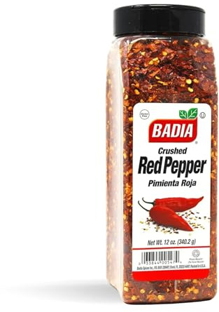 Badia Crushed Red Pepper, 12 oz – Dried and Crushed Red Chili Flakes for Cooking, Seasoning, and Topping