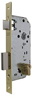 Tesa Assa Abloy 203070HL Cerradura De Embutir Para Puertas De Madera Con Cilindro Latonado Entrada 70 mm, Frente Cuadrado 2030