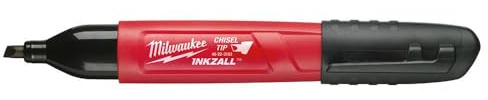 Milwaukee Permanent Marker with Chisel Tip, Pack of 1, Red/Black, 48223103