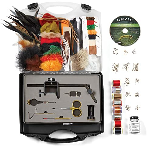 Orvis Premium Fly Tying Kit Fly Tying Vice, Tools, Flying Tying Materials for 160 Flies with DVD Tutorial