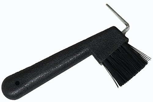 Hufkratzer mit Bürste , schwarz , Hufpick Hufauskratzer Hufpflegebürste