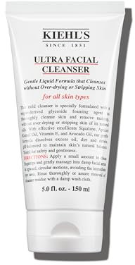 KIEHL'S Ultra Facial Cleanser, 150 ml, milde Gesichtsreinigung auf Basis von Avocadoöl, schäumender Make-Up-Entferner für jeden Hauttyp