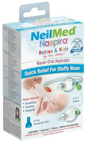 NeilMed Naspira Nasal Oral Aspirator for Baby's Stuffy Nose