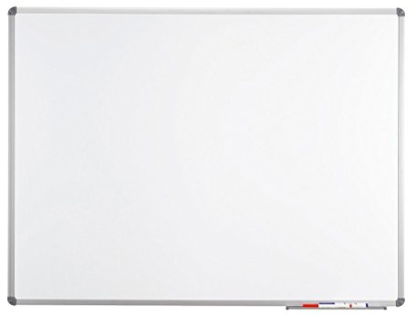 MAUL Whiteboard MAULstandard 45 x 60 cm | Magnettafel aus Aluminium mit Emaille-Oberfläche | trocken abwischbar | inkl. Ablageschale für Marker | im Quer- und Hochformat ideal für Büro | Grau
