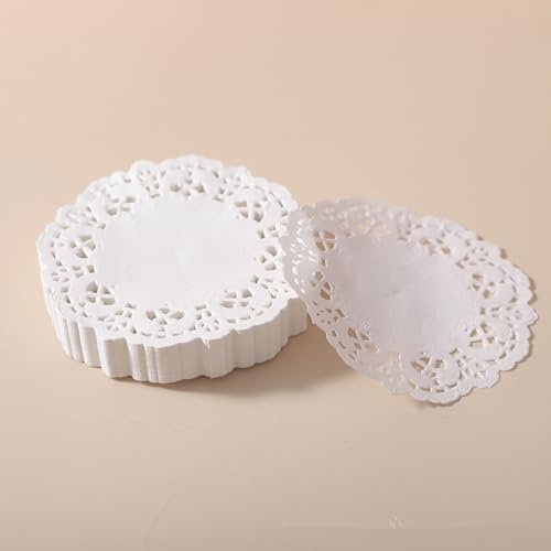 Small Round Lace Paper Doilies 3.5 Inch for Food Crafts Pack of 250 Pcs by CHICIEVE