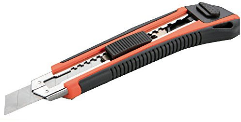 Alyco 170812 HR 170812-Cutter de guia Metalica 9 mm Mango bimaterial con 3 cuchillas, Nero