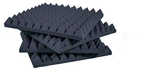 Keyhelm - Pannelli Fonoassorbenti Piramidali 50x50x6 D25 Pacco da 10 | Correzione Acustica Medio-Alte Frequenze | Studi di registrazione