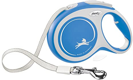 FLEXI New Comfort Retractable Dog Leash (Tape), for Dogs Up to 110 lbs, 26 ft, Large, Blue/Pastel|German Quality Product