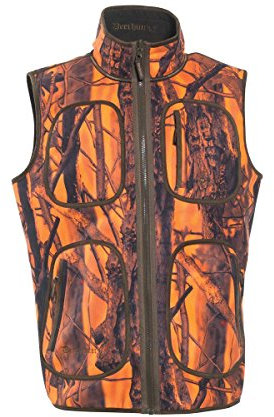 Deerhunter Gamekeeper Gilet en polaire reconstituée, réversible, taille S, orange