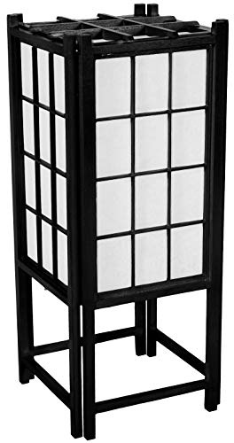 Red Lantern 18 Window Pane Shoji Lamp, Black