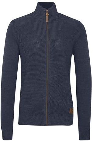 !Solid SDTristian Herren Strickjacke Cardigan Feinstrick Pullover mit Stehkragen Reißverschluss Baumwollmischung Regular fit, Größe:L, Farbe:Insignia Blue Melange (8991)