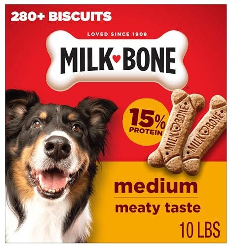 Galletas de Hueso de Leche para Perros de tamaño Mediano, Caja de 10 Libras
