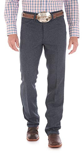Wrangler Men's Wrancher Dress Jean, Heather Blue, 33W x 30L