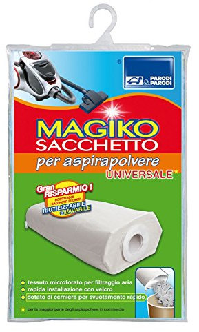 PARODI & PARODI Magiko Bolsa para aspiradora Universal y Reutilizable, Poliuretano, Color Blanco, 13x24x1 cm